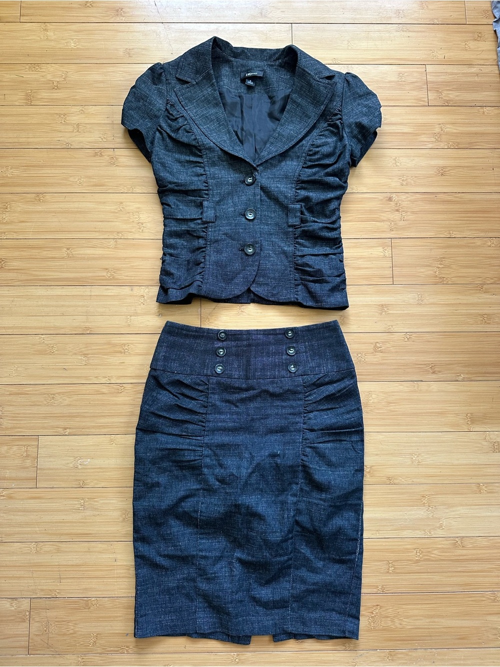 Women's Dark Blue Denim Pencil Skirt and top